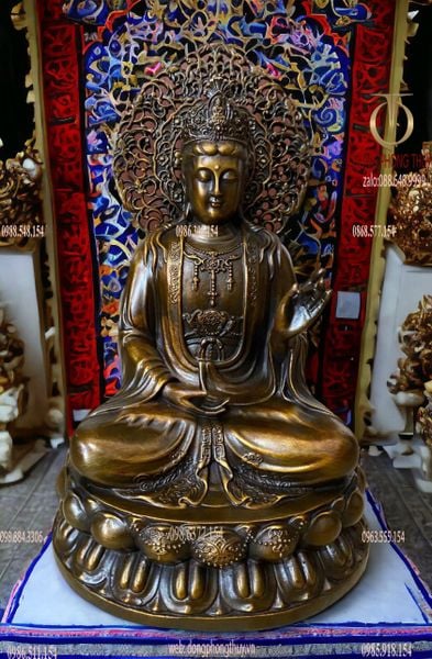 Tây Phương Tam Thánh lá đề cao 28 cm cả lá đề nặng 9,5 kg/1 bộ