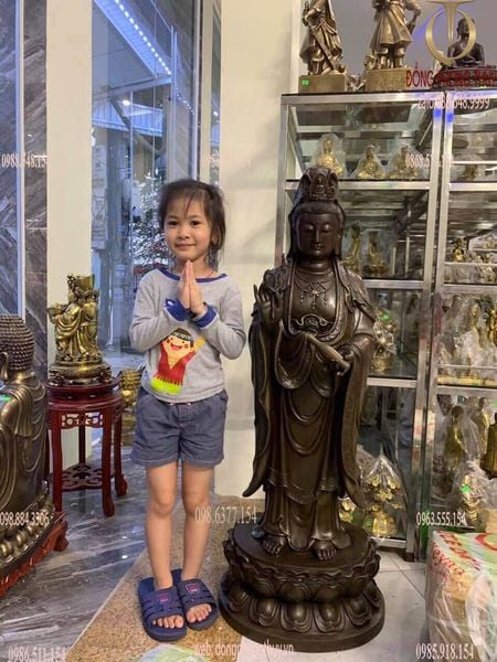 Tượng tam tòa thánh mẫu bằng đồng cao 1m2 nặng 46kg/pho