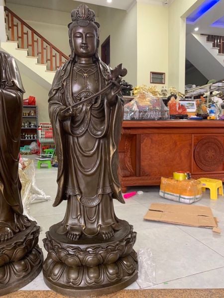 Tượng tam tòa thánh mẫu bằng đồng cao 1m2 nặng 46kg/pho