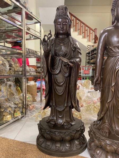 Tượng tam tòa thánh mẫu bằng đồng cao 1m2 nặng 46kg/pho