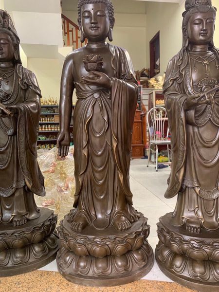 Tượng tam tòa thánh mẫu bằng đồng cao 1m2 nặng 46kg/pho