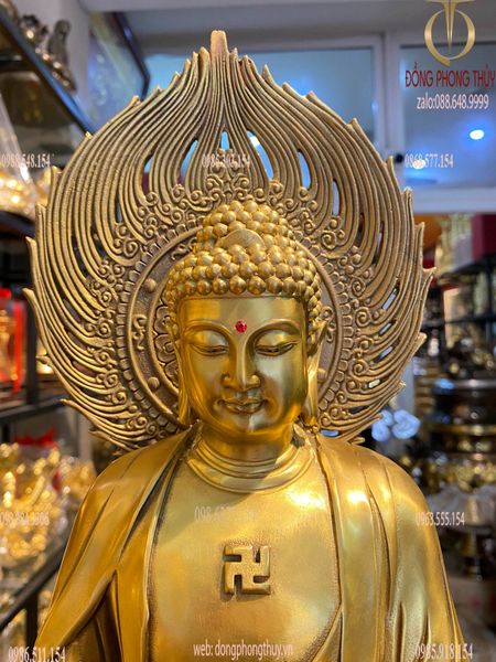 Tượng tây Phương tam thánh đứng 58cm bằng đồng