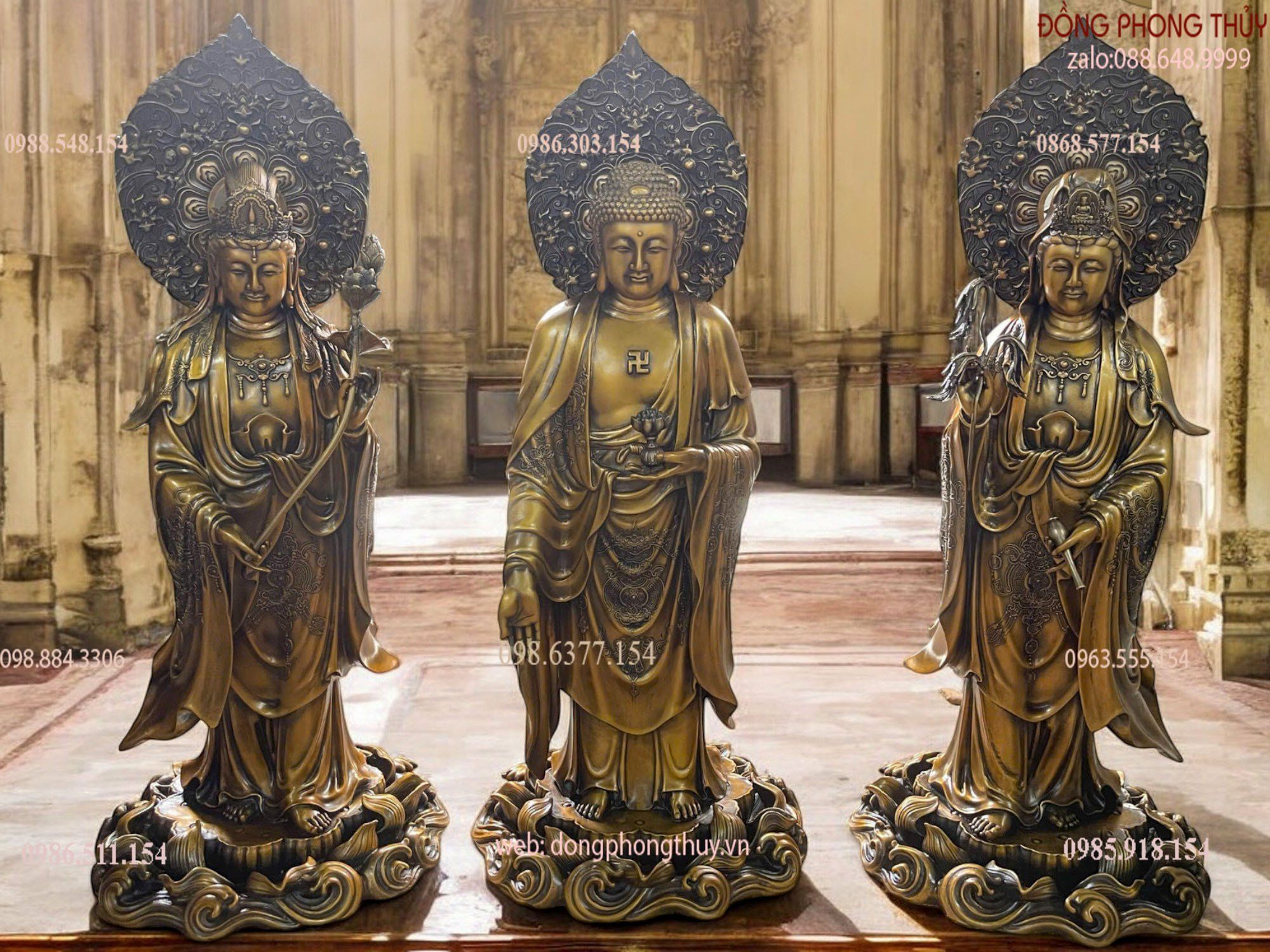 Tây Phương Tam Thánh 80cm nặng 66kg