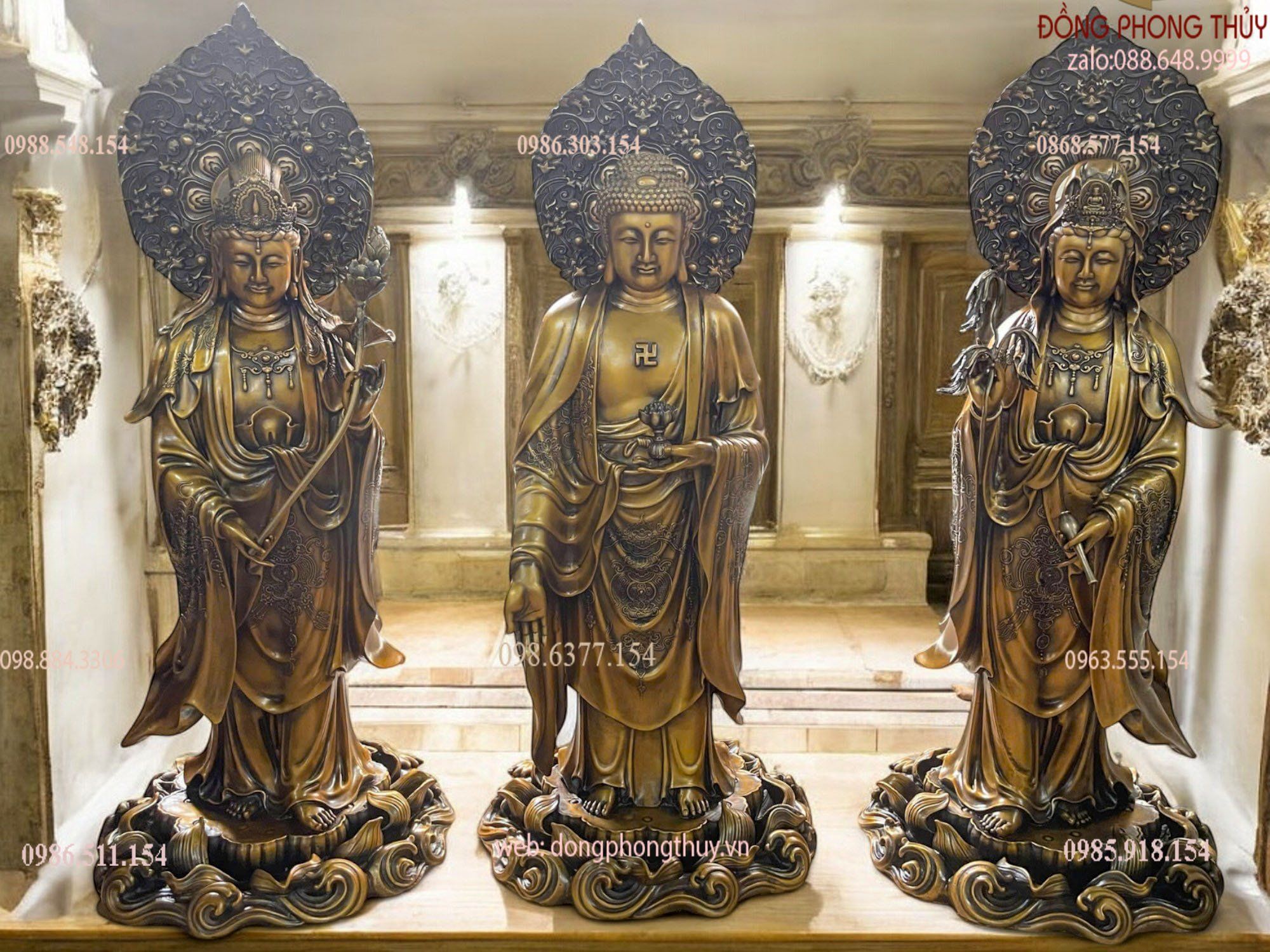 Tây Phương Tam Thánh đứng 80cm nặng 66kg