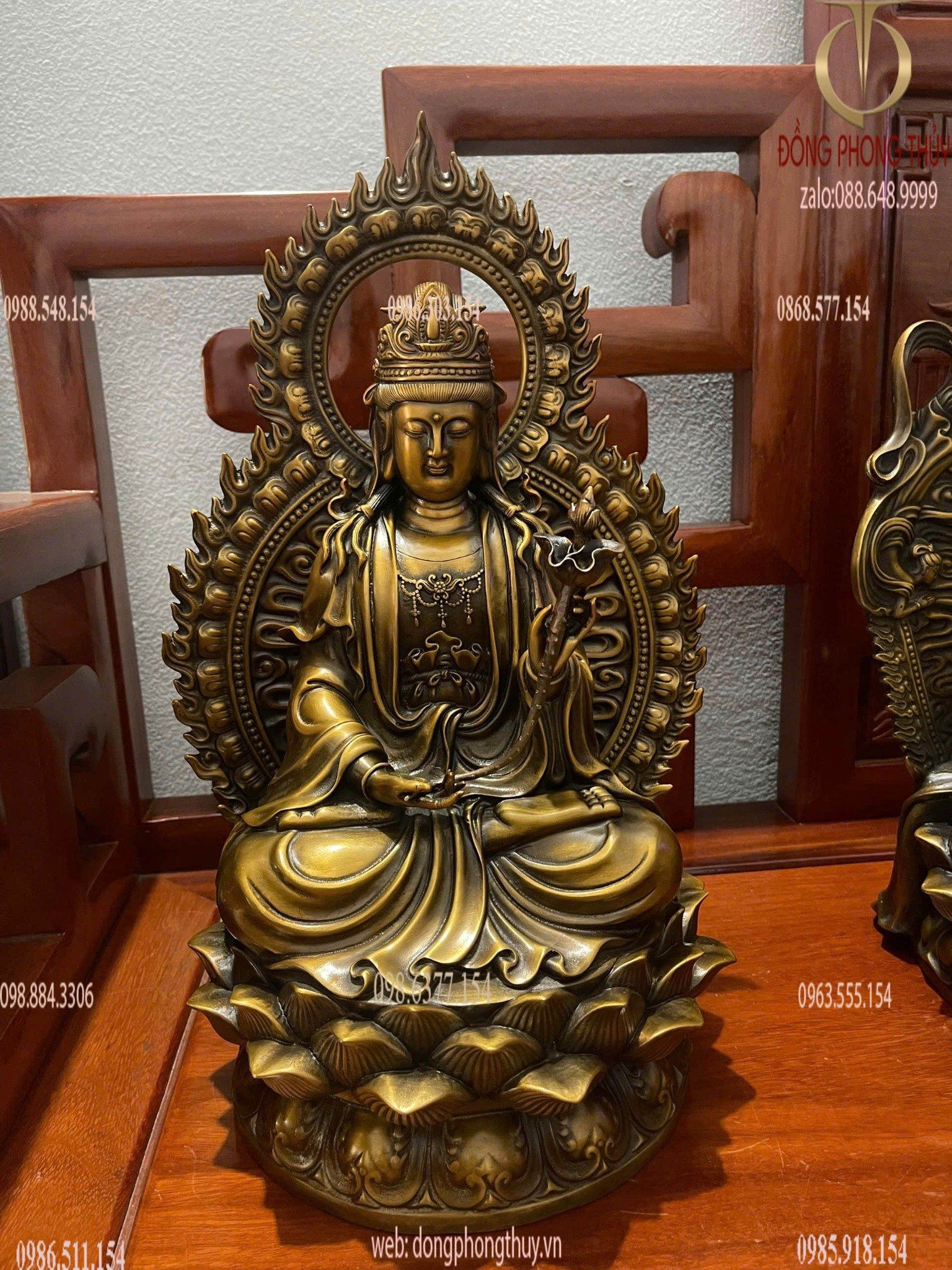 Tây phương tam thánh bằng đồng hun cao 43cm nặng 38kg