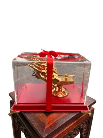 Mô hình tên lửa bằng đồng mạ vàng 24k dài 32 rộng 22 cao 21cm