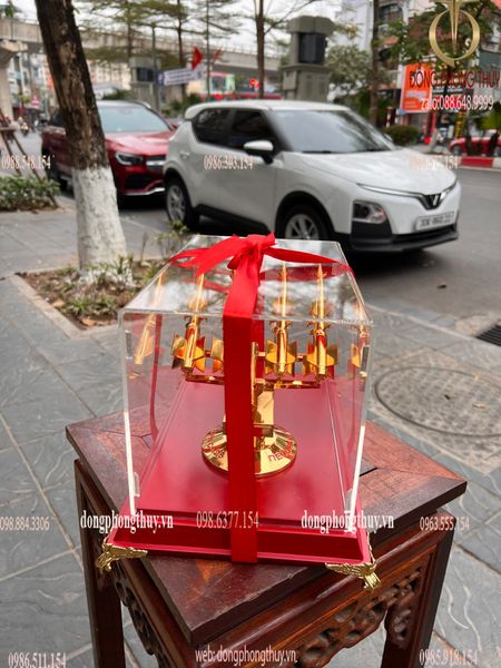 Mô hình tên lửa bằng đồng mạ vàng 24k dài 32 rộng 22 cao 21cm