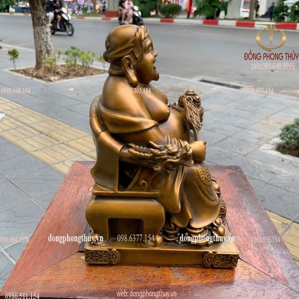 Thần tài thổ địa bằng đồng cao 25cm ngang 18cm sâu 16cm nặng 12,5kg