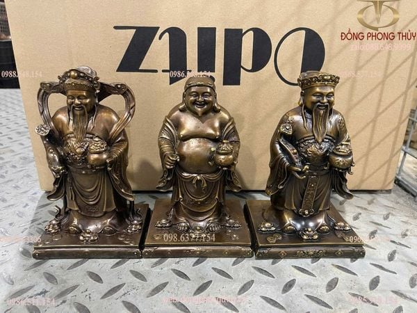 Thần Tiền + Thần tài + thổ địa bằng đồng cao 20cm