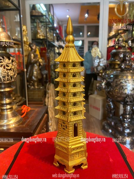 Tháp văn xương bằng đồng 7 tầng cao 24cm