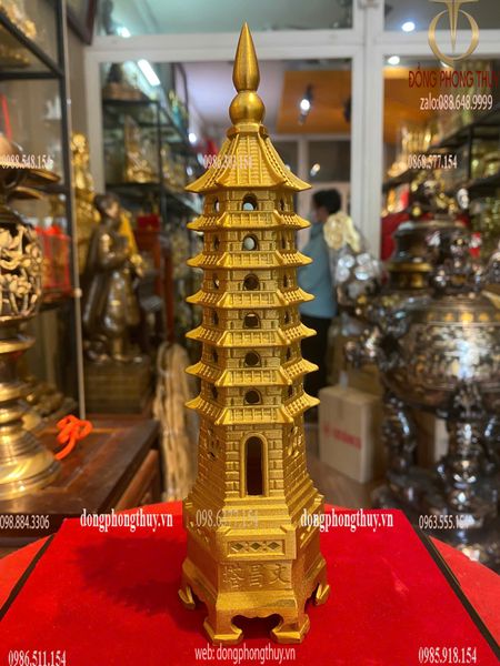 Tháp văn xương bằng đồng 7 tầng cao 24cm