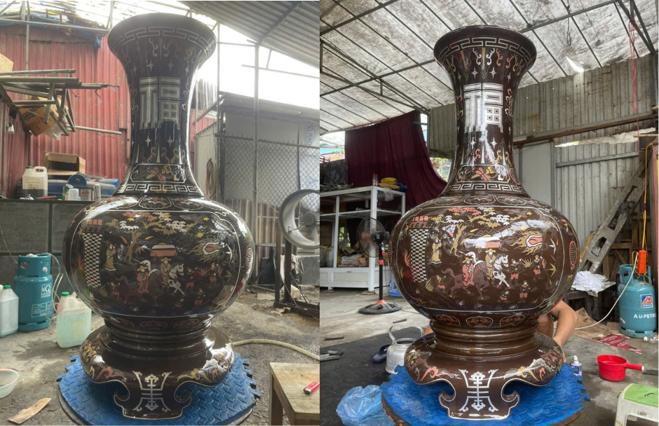 Đôi lọ hoa củ tỏi cao 1m1