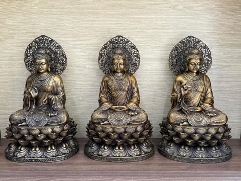 Tượng Bổn Sư Thích Ca chuyển pháp luân 45cm 45kg