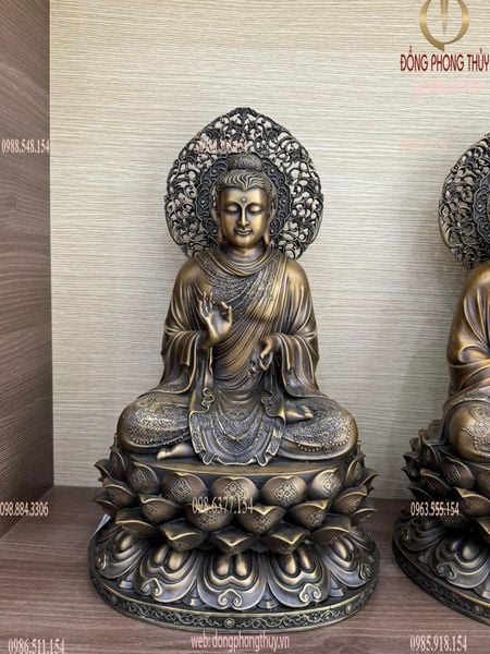 Tượng Bổn Sư Thích Ca chuyển pháp luân 45cm 45kg