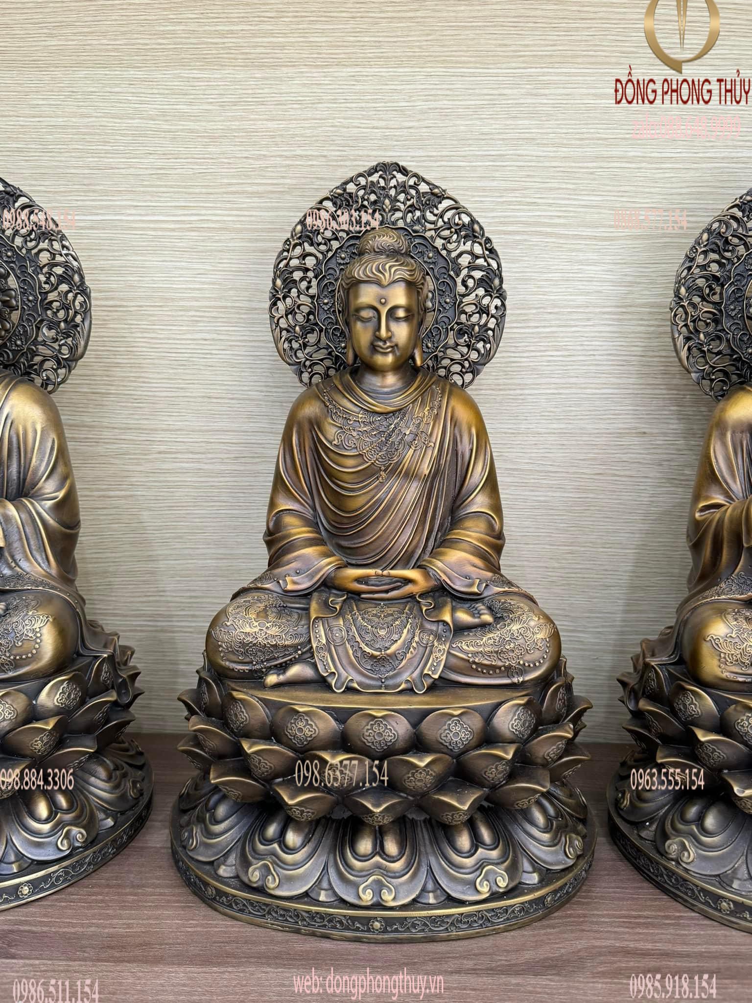 Thích Ca chuyển pháp luân cao 43 ngang 26 sâu 20 màu hun