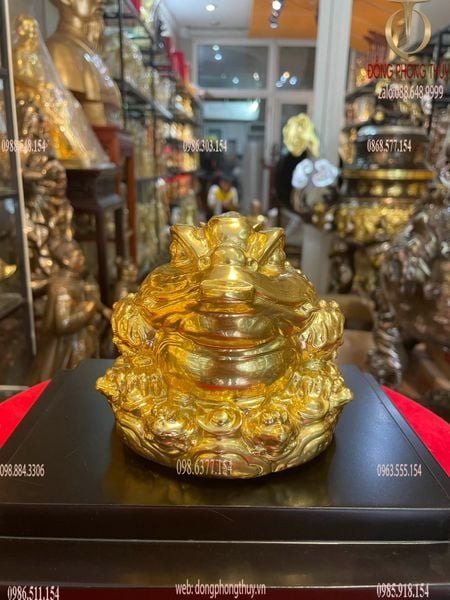 Thiềm thừ bằng đồng dát vàng 24k