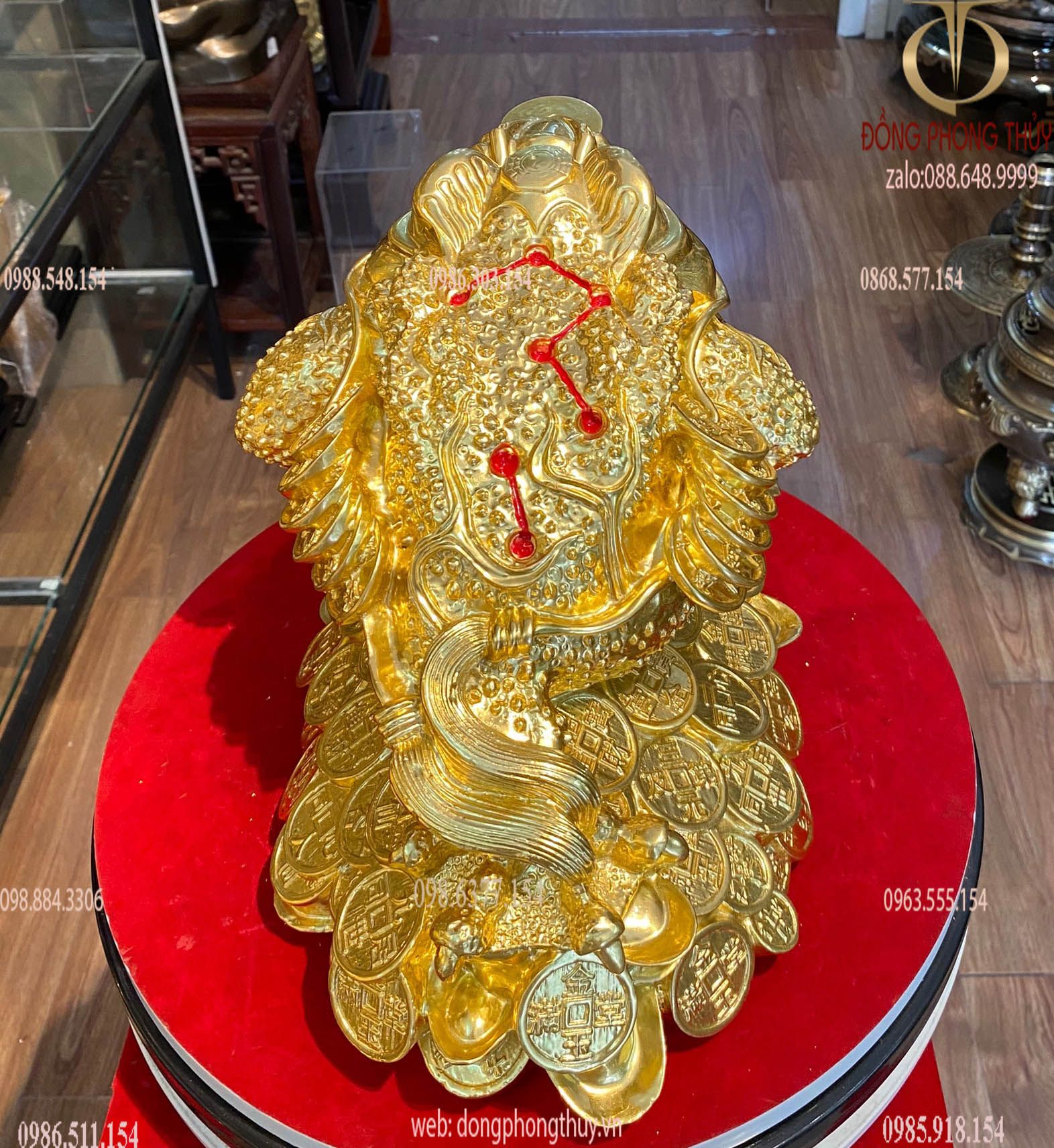 Thiềm thừ cóc 3 chân dát vàng 24k
