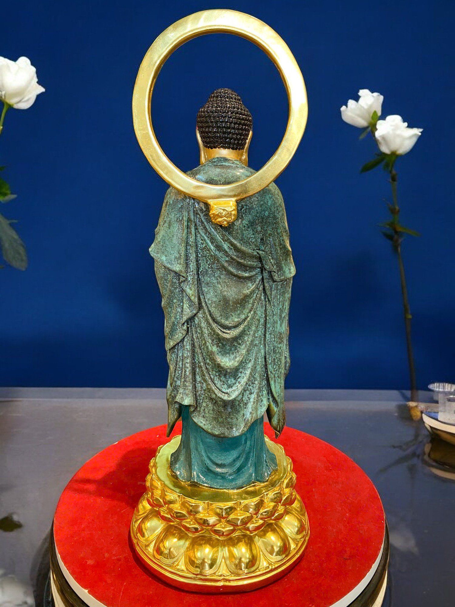 Tượng A Di Đà bằng đồng cao 45cm
