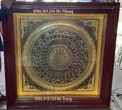 tranh trống đồng Đông Sơn 1m24 * 1m24
