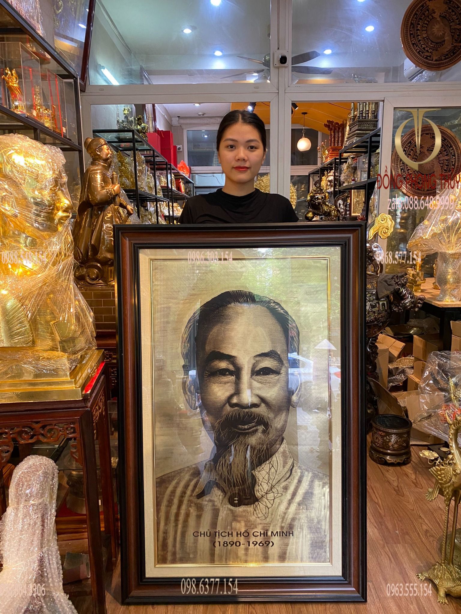 Tranh Bác Hồ truyền thần  81x125 cm