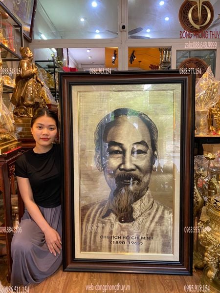 Tranh Bác Hồ truyền thần  81x125 cm