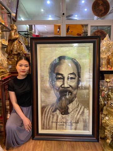 Tranh Bác Hồ truyền thần  81x125 cm