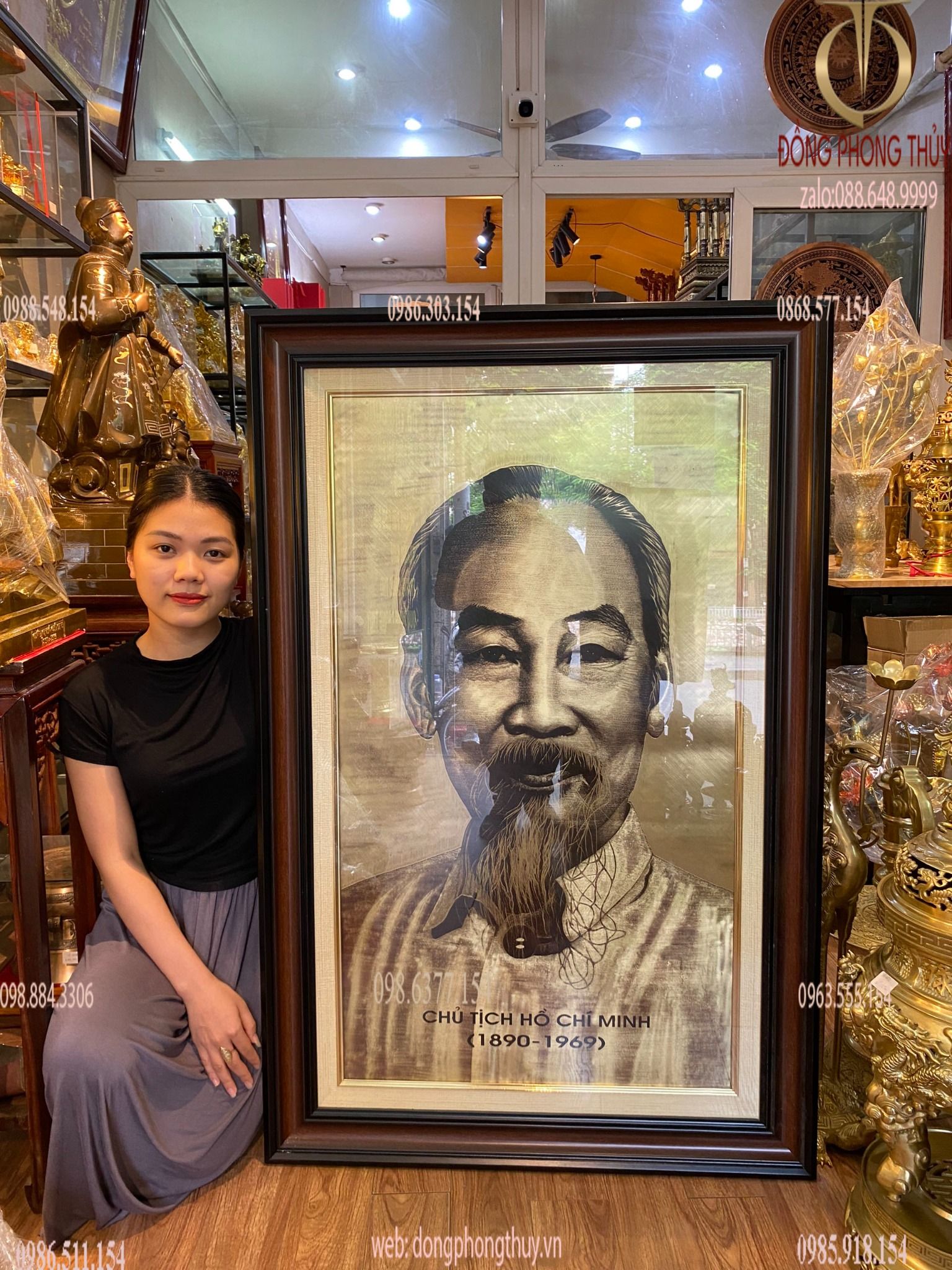 Tranh Bác Hồ truyền thần  81x125 cm