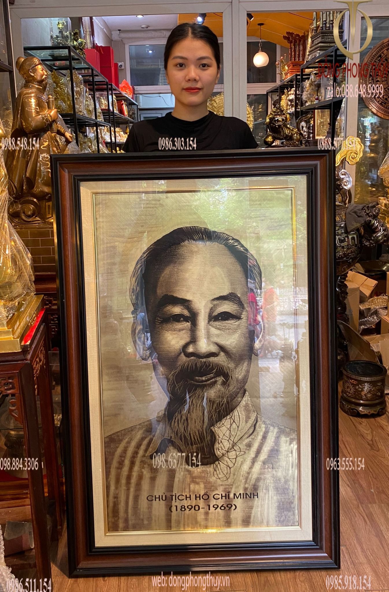 Tranh Bác Hồ truyền thần  81x125 cm