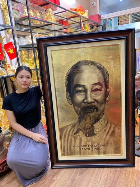 Tranh Bác Hồ truyền thần  81x125 cm