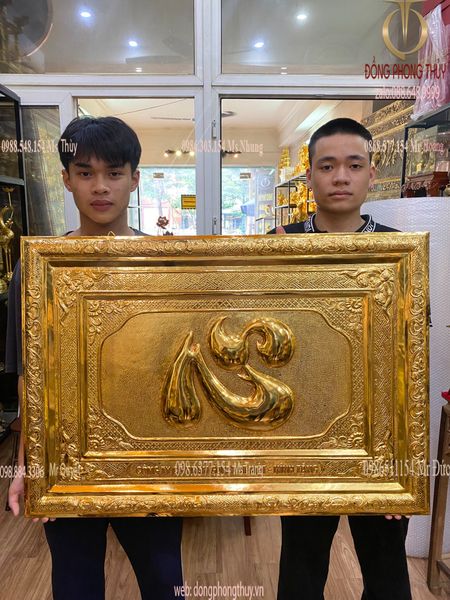 Tranh mạ vàng 24k chữ TÂM 68*86