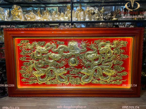 Tranh rồng cửu long 1m2*2m3