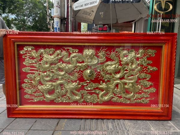 Tranh rồng cửu long 1m2*2m3