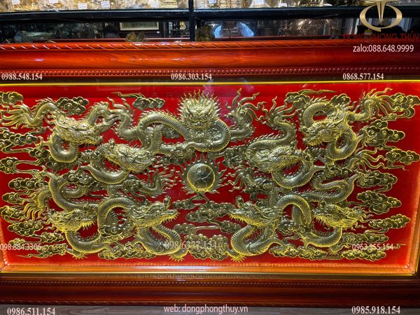 Tranh rồng cửu long 1m2*2m3