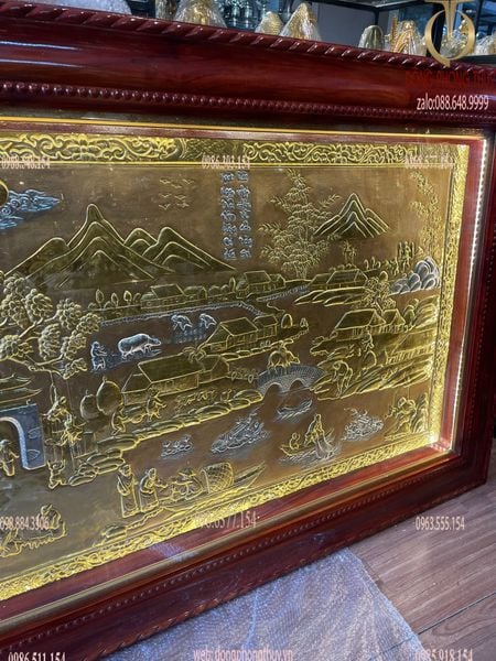 Tranh đồng quê mạ vàng 24k