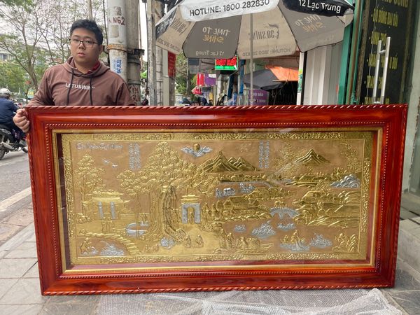 Tranh đồng quê mạ vàng 24k