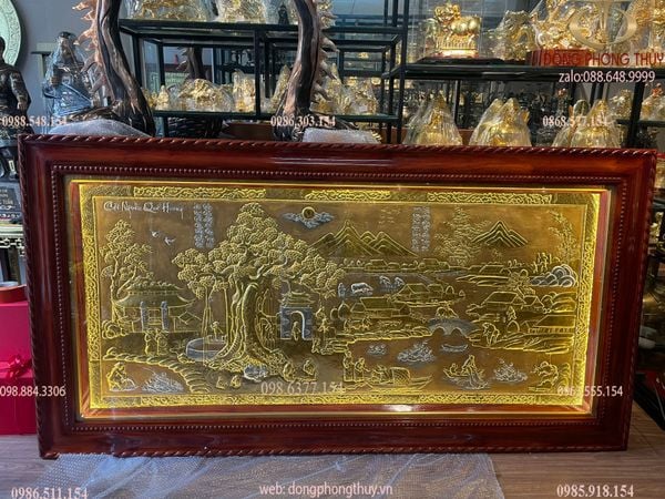Tranh đồng quê mạ vàng 24k