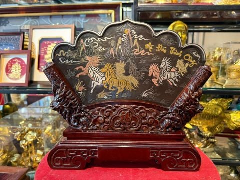 Tranh mã đáo thành công khảm ngũ sắc để bàn
