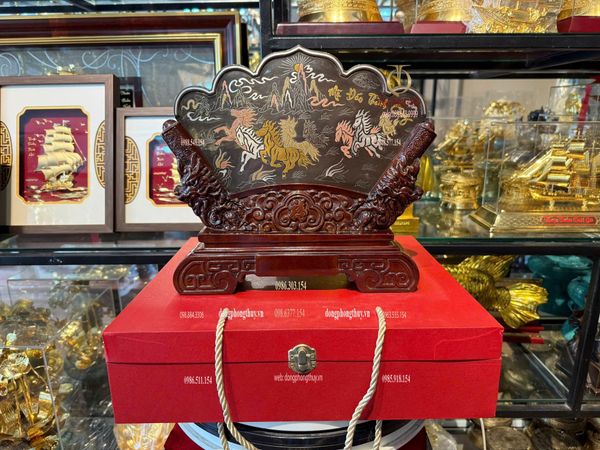 Tranh mã đáo thành công khảm ngũ sắc để bàn
