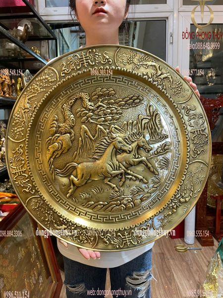 Tranh mã đáo thành công 57cm bằng đồng