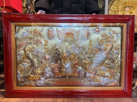 Tranh mừng thọ bằng đồng 75x115cm