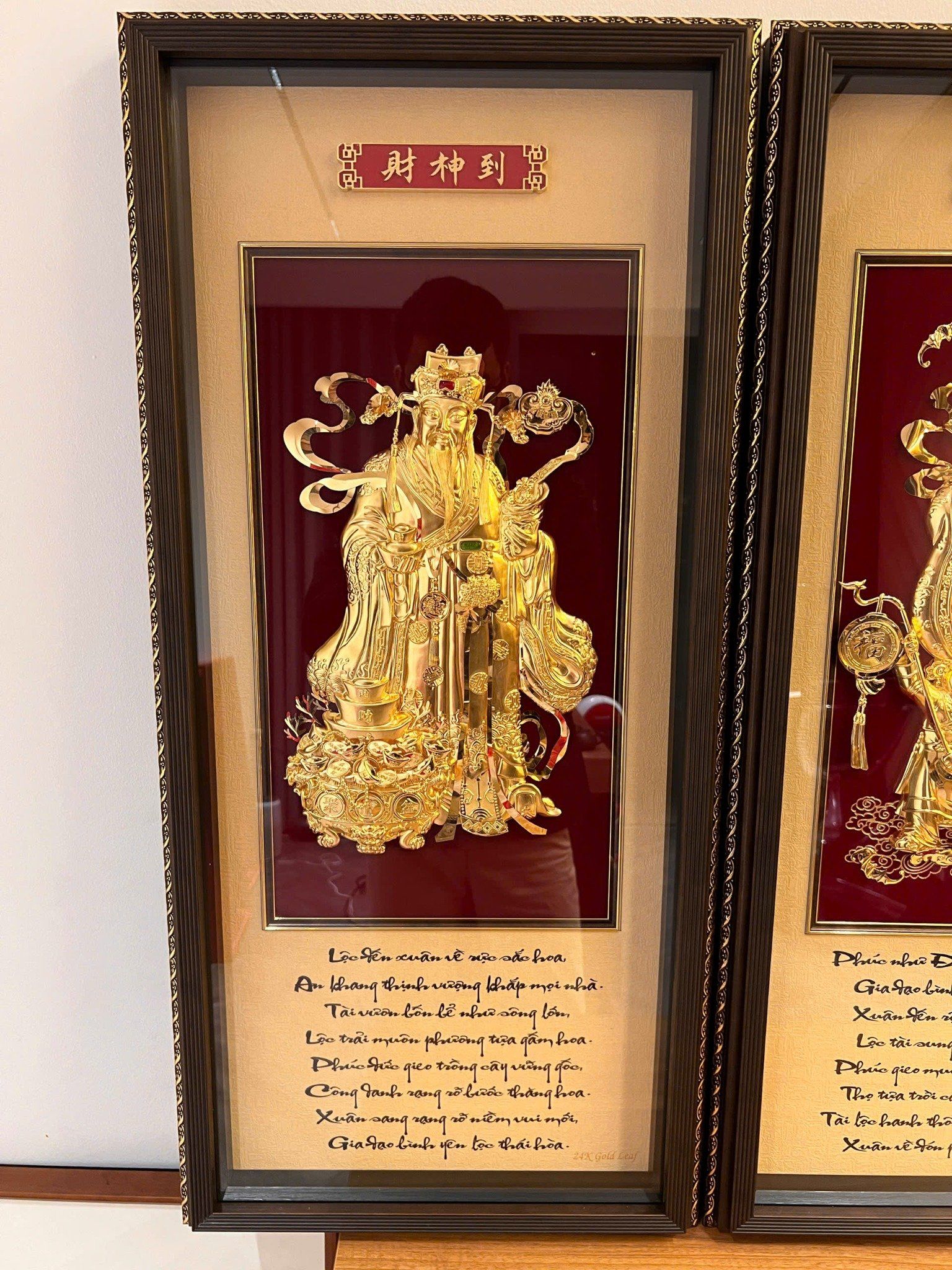 Tranh ông lộc dát vàng 24k