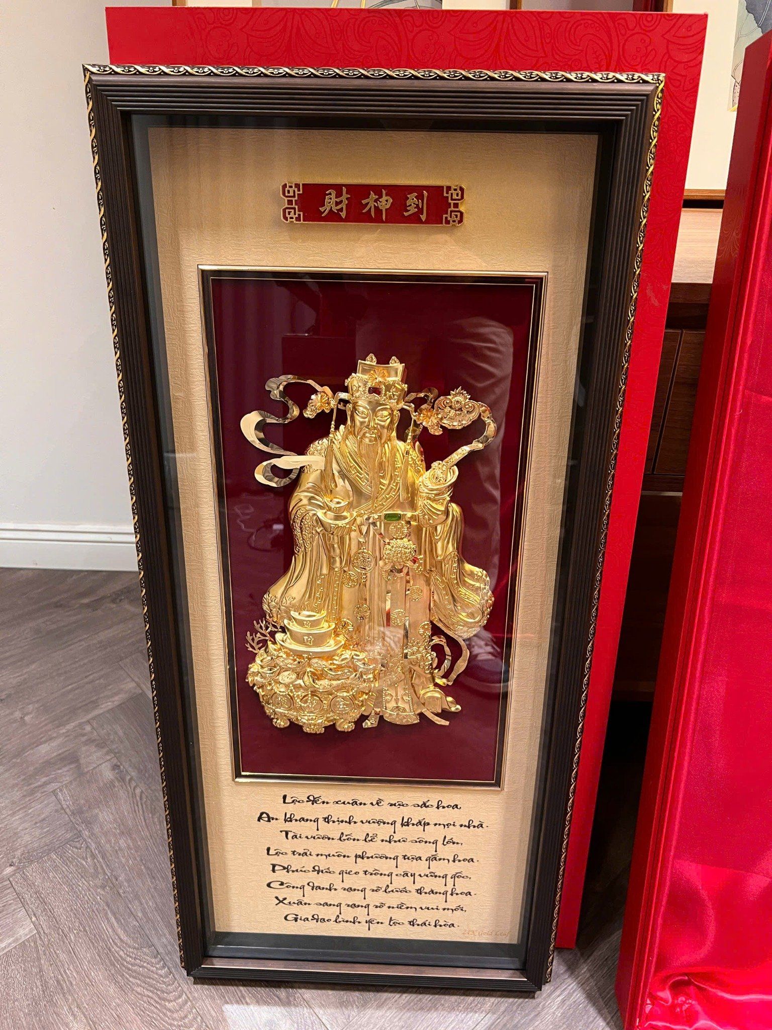 Tranh ông lộc dát vàng 24k