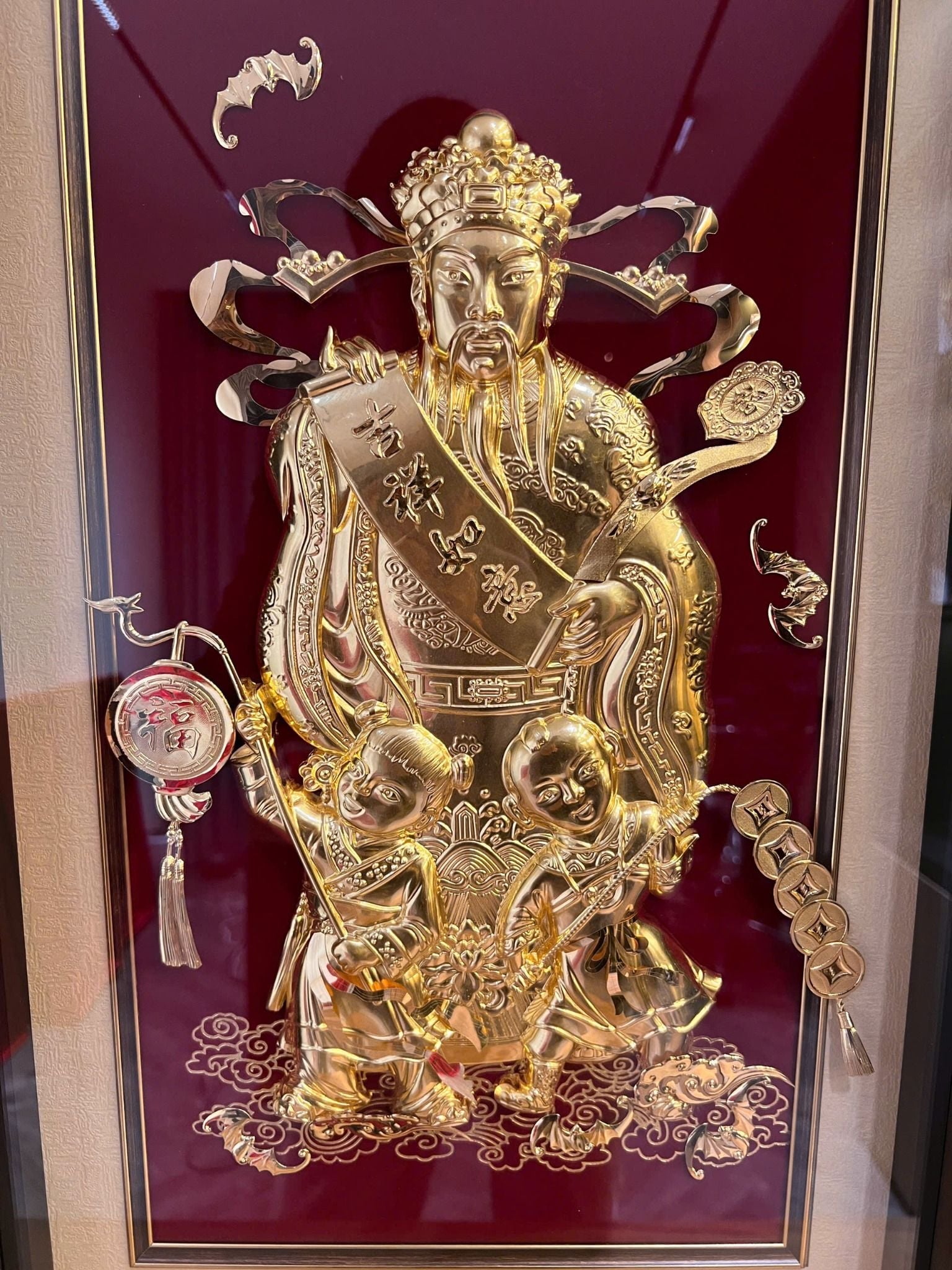 Tranh ông Phúc dát vàng 24k