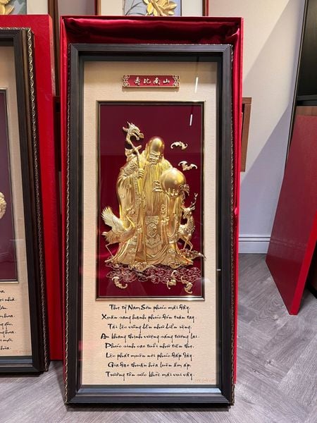 Tranh ông Thọ dát vàng 24k