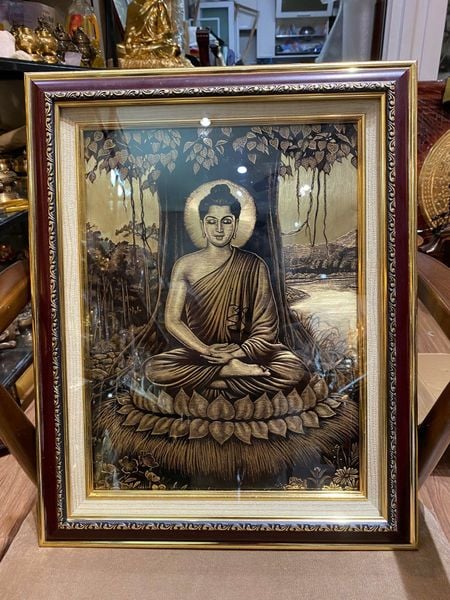 Tranh Thích Ca Mâu Ni bằng đồng 40x50cm