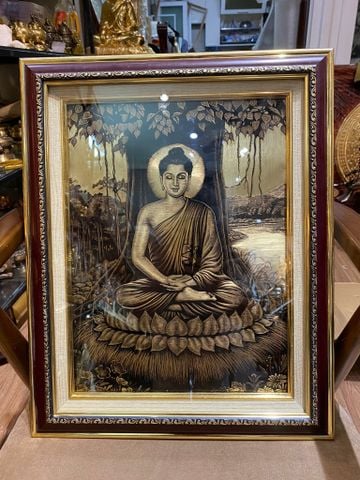 Tranh Thích Ca Mâu Ni bằng đồng 40x50cm
