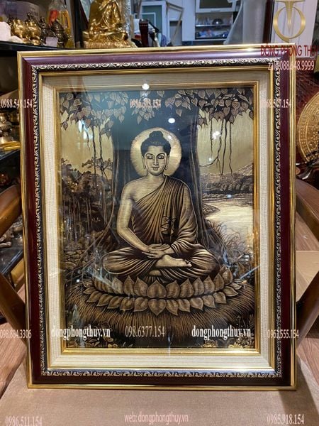 Tranh Thích Ca Mâu Ni bằng đồng 40x50cm