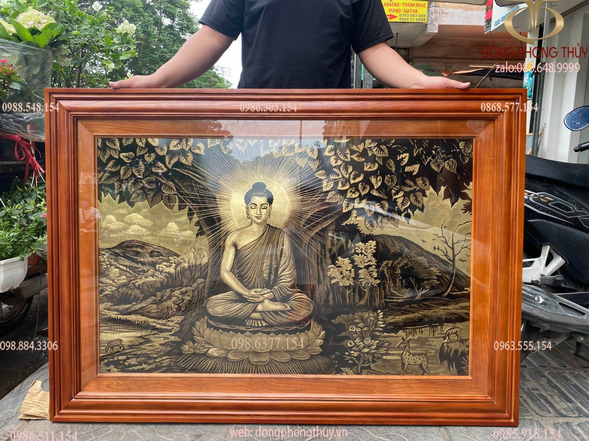 Tranh phật Thích Ca bằng đồng