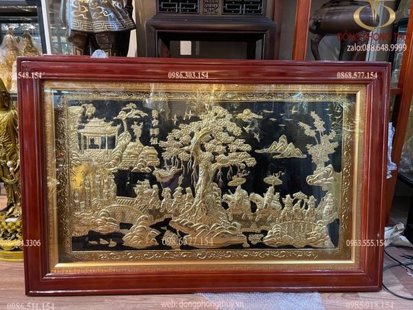 Tranh vinh quy bái tổ 74x114cm