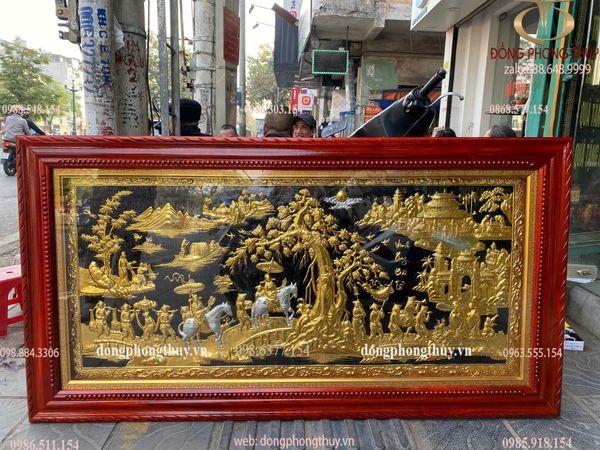 Tranh Vinh Quy Bái Tổ bằng đồng 90x1m7